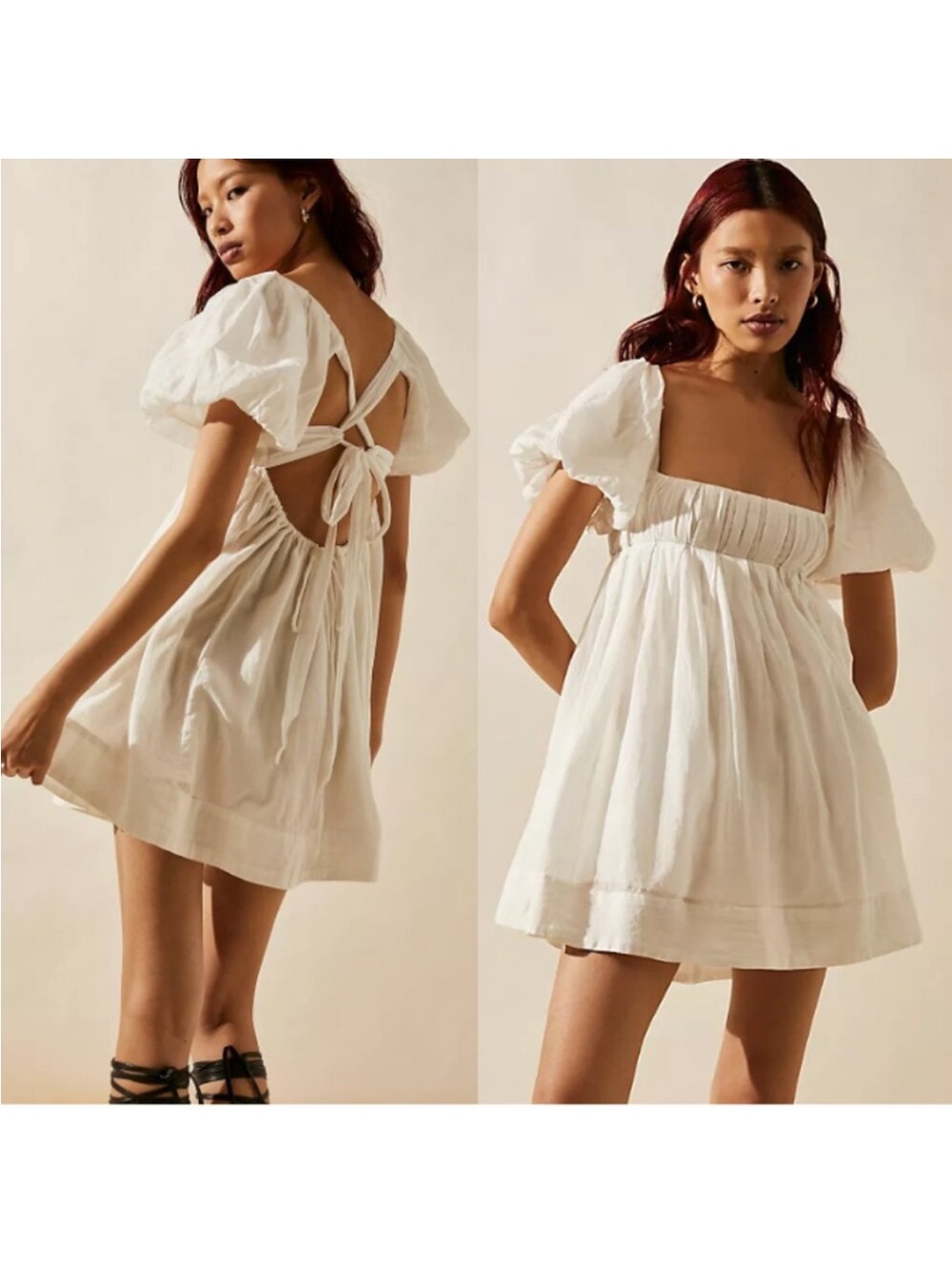 Free People Marina Mini Dress in Ivory
White - Size L (Excellent Condition)